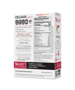 CELSIUS On-the-Go Powder Stick Packs, Cranberry Lemon, 0.18 Ounce - 14 Count (Pack of 1) OTG Cranberry Lemon 13 81Y87tV8gTL