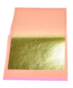 Barnabas Blattgold: Edible Genuine Gold Leaf Sheets - 10 Sheets (Loose Leaf), 3 1/8 inches Booklet, Professional Quality 10 Sheets (Pack of 1) 24 81Y8HQ8IpmL
