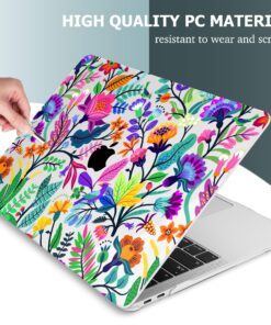 May Chen Compatible with New MacBook Air 13 inch Case 2021, 2020 2019 2018 Release Model: M1 A2337 A2179 A1932, Floral Leaves Garden Rainbow Hard Shell Case for New Mac Air 13 & Retina Dispaly Bright Colorful Flowers 24 81Y8P5fLMdL