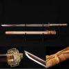 Ninja Sword, Fully Handmade Japanese Samurai Sword 1060 High Carbon Steel Double Edge Sharpened with Center Concave Fluted Shape 63 81Y8rzycvxL