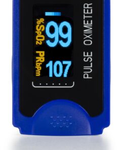 AccuMed Fingertip Pulse Oximeter, Sp02 Finger Blood Pulse Oxygen Monitor, w/Carrying case, Lanyard Silicon Case & Battery CMS-50D (Blue) 10 81YB2pnhcL