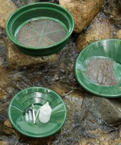 SE Gold Panning Mining Accessories Kit - Includes 10" 14" Gold Pans, 1/2" Sifting Screen, 2 Gold Vials, Snuffer Bottle, Tweezers, 7 Pieces 17 81YCFewmuOL
