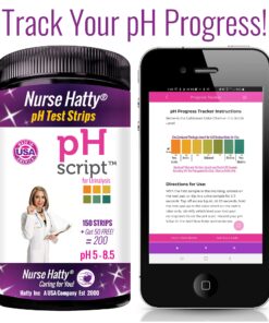 Nurse Hatty® - 200ct. pH Strips w Free App - Made-in-The-USA (Economy Size - Single PAD) - pH Test Strips for Alkaline & Acid Levels for Home & Lab Use + 300+ Pages of Edu Pack - pH Scale of Urine 200 Count (Pack of 1) 16 81YD VuCEiL