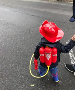 Prextex Fireman Backpack Water Guns for Kids w/Fire Hat | Water Toys Big Water Gun | Super Fast Squirt Water Blaster| All Ages Kids & Adults | Play Range Water Gun for Pool Party Favors Includes fireman hat 43 81YGuWmIKUL 2