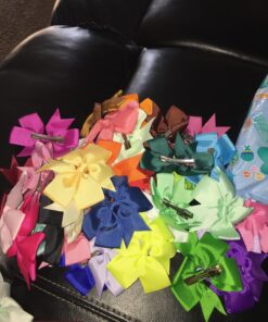 Mybigqueen 40Pcs 3'' Baby Hair Bows For Girls Grosgrain Boutique bow Clips For Teens Toddlers Kids Children infants 40 81YIF4wDowL