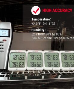 ThermoPro TP63B Indoor Outdoor Thermometer Wireless Hygrometer, 500FT Inside Outside Thermometer, Remote Temperature Monitor with Cold-Resistant Sensor, Outdoor Thermometers for Patio Home Greenhouse 29 81YITiCXYrL