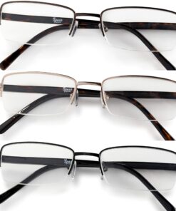 Specs Mens Half Rimmed Reading Glasses, Value Pack, All Magnification Strengths 3 Pack Reading Glasses 1.5 x 11 81YJcVrNUyL