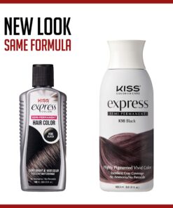Kiss Express Semi-Permanent Hair Color 100mL (3.5 US fl.oz) (1 Count, Black) 3.50 Fl Oz (Pack of 1) 26 81YN2BxzamS