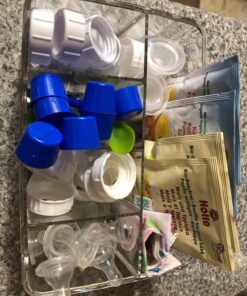 STORi 5-Compartment Clear Plastic Organizer | Rectangular Divided Makeup and Vanity Storage Bin and Office Desk Caddy | Scalloped Wall Design | Made in USA 62 81YN4EajvUL