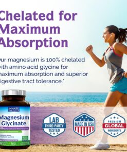 Innate Vitality Magnesium Glycinate 500mg, 70mg Elemental Magnesium per Cap, High Absorption, Non-GMO No Gluten, Nerve, Muscle, Bone, Heart Health, 120 Veggie Capsules 29 81YPLmQV1fL