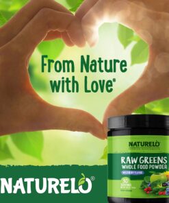 NATURELO Raw Greens Superfood Powder - Wild Berry Flavor - Boost Energy, Detox, Enhance Health - Organic Spirulina - Wheat Grass - Whole Food Nutrition from Fruits & Vegetables - 30 Servings 30 Servings (Pack of 1) 27 81YQzPuLqwL 1