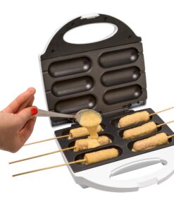 Alternative view of Corn Dog Maker- Perfect Hot Dogs on a Stick, Cheese Sticks, Cake Pops- Includes 50 Skewers & Recipes, Easy to Use Electric Nonstick Baker For BBQ Parties, 6 Mini Dogs at Once, Gift for Him or Her