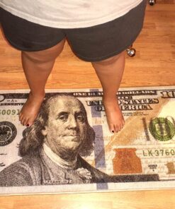 Machine Washable $100 Bill Design Non-Slip Rubberback 22x53 Modern Runner Rug for Hallway, Kitchen, Bedroom, 22" x 53", Multicolor Money New $100 Runner - 22" x 53" 36 81YS0AWjmfL