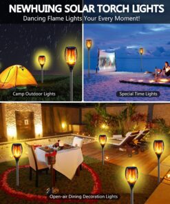 4PCs Solar Torch Lights Outdoor, 43 inch 96 LED, Waterproof Landscape Garden Pathway Light with Vivid Dancing Flickering Flames, with Auto On/Off Dusk to Dawn, for Christmas Lights Decoration 19 81YUHuifVgS