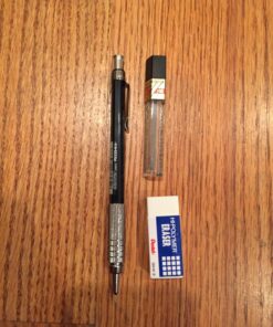 Pentel Graph Gear 500 Automatic Drafting Pencil with Lead and Mini Eraser, 0.5 mm (PG525LEBP),Black,1 Pack w/ Lead & Eraser 36 81YYSGiLkYL 2