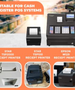 Thermal Printer Receipt Paper Rolls 3 1/8 x 230 for Clover Station Pro Cash Registers and All POS Cash Registers Star Micronics BPA Free (32 Pack) 32 Rolls 3-1/8" x 230' 13 81YZVHX74lL