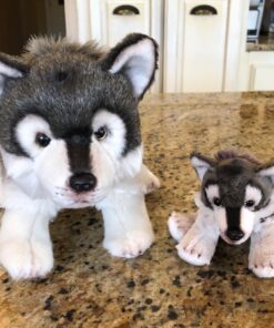 Nat and Jules Mommy Wolf and Pup Wintry Gray Children's Plush Stuffed Animal Toy Set of 2 15 81YZXhDzucL