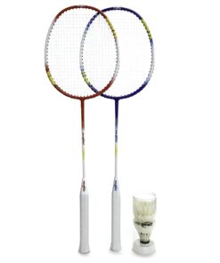Alternative view of Pro Impact Badminton Set Aluminum Head w/Steel Shaft - Includes Rackets, Feather Shuttlecocks & Carry Case Outdoor Games for Kids Adults Family 2 Rackets, 3 Shuttles and Cover