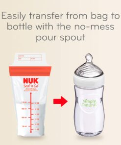 NUK Simply Natural Seal n' Go Breast Milk Bags, 100 CT 100 Count (Pack of 1) 23 81YdY3y8QtL
