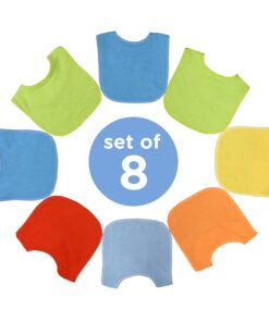 Neat Solutions 8 Count Multi-Color Solid Knit Terry Feeder Bib, Boy Boy- 8ct 18 81YdjSuLQSL