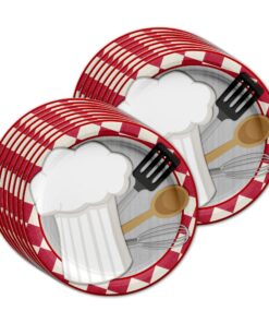 Chef Cooking Birthday Party Supplies Set Plates Napkins Cups Tableware Kit for 16 48 Piece Chef 9 81YeNd41WTL