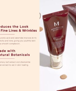 MISSHA M Perfect BB Cream No.23 Natural Beige for Light with Neutral Skin Tone SPF 42 PA +++ 1.69 Fl Oz - Tinted Moisturizer for face with SPF 1.69 Fl Oz (Pack of 1) No.23 (Natural Beige) 34 81YeX7UofRL