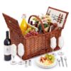 Juvale Wicker Picnic Basket for 4 with Utensils, Glasses, and Insulated Cooler Bag - Luxury Camping, Picnic Essentials, Picnic Kit 30 81YfijUd8JL