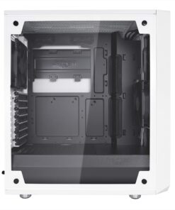 Fractal Design Meshify C - Compact Mid Tower Computer Case - Airflow/Cooling - 2X Fans Included - PSU Shroud - Modular Interior - Water-Cooling Ready - USB3.0 - Tempered Glass Side Panel - White TG 48 81YgE 5j5SL