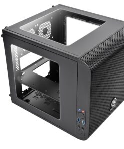 Thermaltake Core V1 SPCC Mini ITX Cube Gaming Computer Case Chassis, Interchangeable Side Panels, Black Edition, CA-1B8-00S1WN-00 90 81YgXDH0yoL