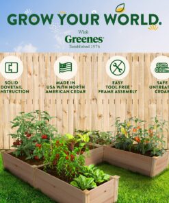Greenes Fence Premium Cedar Raised Garden Bed, 8' x 8' x 16.5" U-Shaped Bed - Made in USA with North American Cedar 8' x 8' x 16.5" WithOUT CritterGuard Fencing 17 81YhChF3kpL