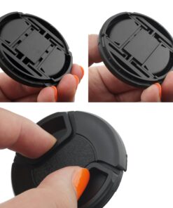 58mm Lens Cap Bundle - 4 Snap-on Lens Caps for DSLR Cameras - 4 Lens Cap Keepers - Microfiber Cleaning Cloth Included - Compatible Nikon, Canon, Sony Cameras (58mm) 58mm 43 81YhvZAElpL