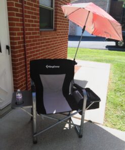 KingCamp Heavy Duty Camping Director Chair Outdoor Folding Chairs for Adults Oversized Camp Chair with Side Table, Cooler Bag, Padded Arms, for Fishing Sports Beach Picnic, Iron, Support 330lbs 23 81YjiR3LXL