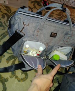 Diaper Bag Tote with Stroller Straps and Changing Pad Large Grey 25 81YjustDmTL