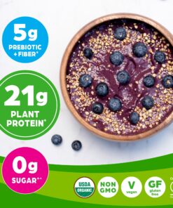 Orgain Organic Vegan Protein Powder, Vanilla Bean - 21g Plant Based Protein, Gluten Free, Dairy Free, Lactose Free, Soy Free, No Sugar Added, Kosher, For Smoothies & Shakes - 2.03lb 20 Servings (Pack of 1) 21 81Yk3K002gL