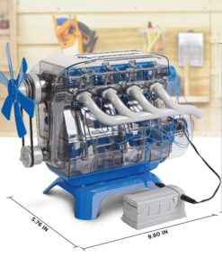 Discovery #MINDBLOWN Model Engine Building Kit, DIY 4-Cylinder Combustion Engine, Working Pistons Fan Valves Belts LED Lights, STEM Mechanic Engineering Construction Experiment Set, Kids & Adults Gift 21 81YkxEAPBpL 2