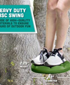 Squirrel Products Heavy Duty Green Disc Tree Swing with Rope for Outdoor Play - Easy DIY Addition to Playset or Tree 23 81YlKXnj0NL