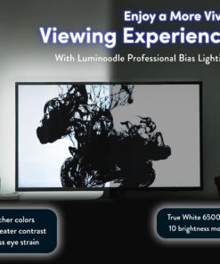 Power Practical LED Lights for TV Backlight - Luminoodle, USB Powered TV LED Light Strip w/ Bias Ambient Lighting for Home Theater - True White - Size (24"-29” TV) Medium (24 in-29 in TV, White) 36 81YlXfWzJkS