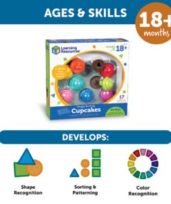Learning Resources Smart Snacks Shape Sorting Cupcakes,17 Pieces, Ages 18 Months+, Fine Motor, Color & Shape Recognition Single 30 81YoSBsXkEL