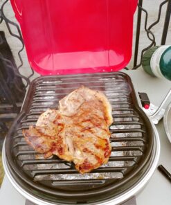 Coleman Fold N Go Propane Grill, Portable & Lightweight Grill with Push-Button Starter, Adjustable Burner, Built-In Handle, & 6,000 BTUs of Power for Camping, Tailgating, Grilling Red 51 81Yp50CkIZL