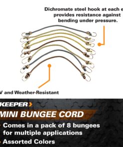 Keeper - 10” Mini Bungee Cords, 4 Pack - UV and Weather-Resistant 4.0 14 81YpC09J4PL