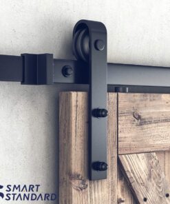 SMARTSTANDARD 8 Feet Heavy Duty Sturdy Sliding Barn Door Hardware Kit -Smoothly and Quietly -Easy to Install -Includes Step-by-Step Installation Instruction Fit 48" Wide Door Panel (J Shape Hanger) 28 81Yqi9yfIBL