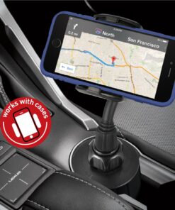 Macally Cup Phone Holder for Car Mount for Apple iPhone 11 Pro Max XS XS Max XR X 8 8+ 7 7 Plus 6s 6 5s SE, Samsung Galaxy S10 Plus S9 S8 Note, LG, Nexus, Google Pixel 3, Motorola, Smartphone (MCUP),Black 25 81YqkDCOCdL