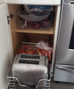 Household Essentials Glidez Chrome-Plated Steel 1-Tier Sliding Under Sink Cabinet Organizer, Chrome Single Tier 11.5" - Standard 27 81YrBQrvML