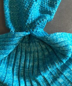 LAGHCAT Mermaid Tail Blanket Crochet Mermaid Blanket for Adult, Soft All Seasons Snuggle Mermaid Sleeping Bag Blankets 71"x35.5" Blue 31 81Yrly EgYL