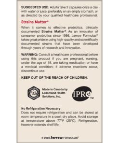 Jarrow Formulas Jarro-Dophilus EPS Probiotics 10 Billion CFU, Dietary Supplement for Intestinal Tract Support, Gut Health Supplements for Women and Men, 120 Veggie Capsules, 60 Day Supply Unflavored 120 Count (Pack of 1) 18 81YsJUPrMmL