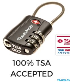 2 Pack TSA Approved Travel Combination Cable Luggage Locks for Suitcases & Backpacks - Black 2 Pack 14 81YvZgy3OfL