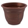 The HC Companies 16 Inch Sierra Round Self Watering Planter - Weather Resistant Plastic Resin Flower Garden Plant Pot Container, Rustic Redstone 16" 6 81YvuAAoWKL