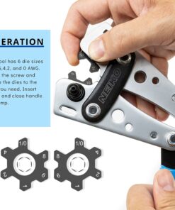 NEIKO 02039A Lug Crimping Plier and Cable Cutter Set, Battery Cable Crimping Tool, 8-0 AWG, 6mm - 50mm, Electrician Wire Crimper Tool 2 Pc Battery Crimper & Cutter Set 37 81YykhEJ7ML