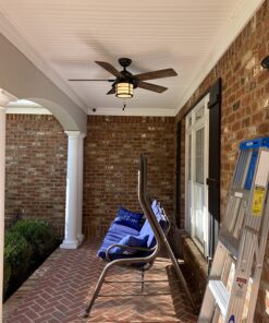 Hunter Fan Company Fan Key Biscayne Indoor/Outdoor Ceiling Fan with 2 LED Lights and Pull Chain Control, Weathered Zinc Finish, 54 Inch 45 81Yz6OaWSoL