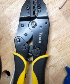 TITAN 11477 Ratcheting Wire Terminal Crimper Tool for Insulated Terminals, Fixed Jaw Crimper Fixed Jaw Crimper for Insulated Terminals 43 81Z L20MEJL